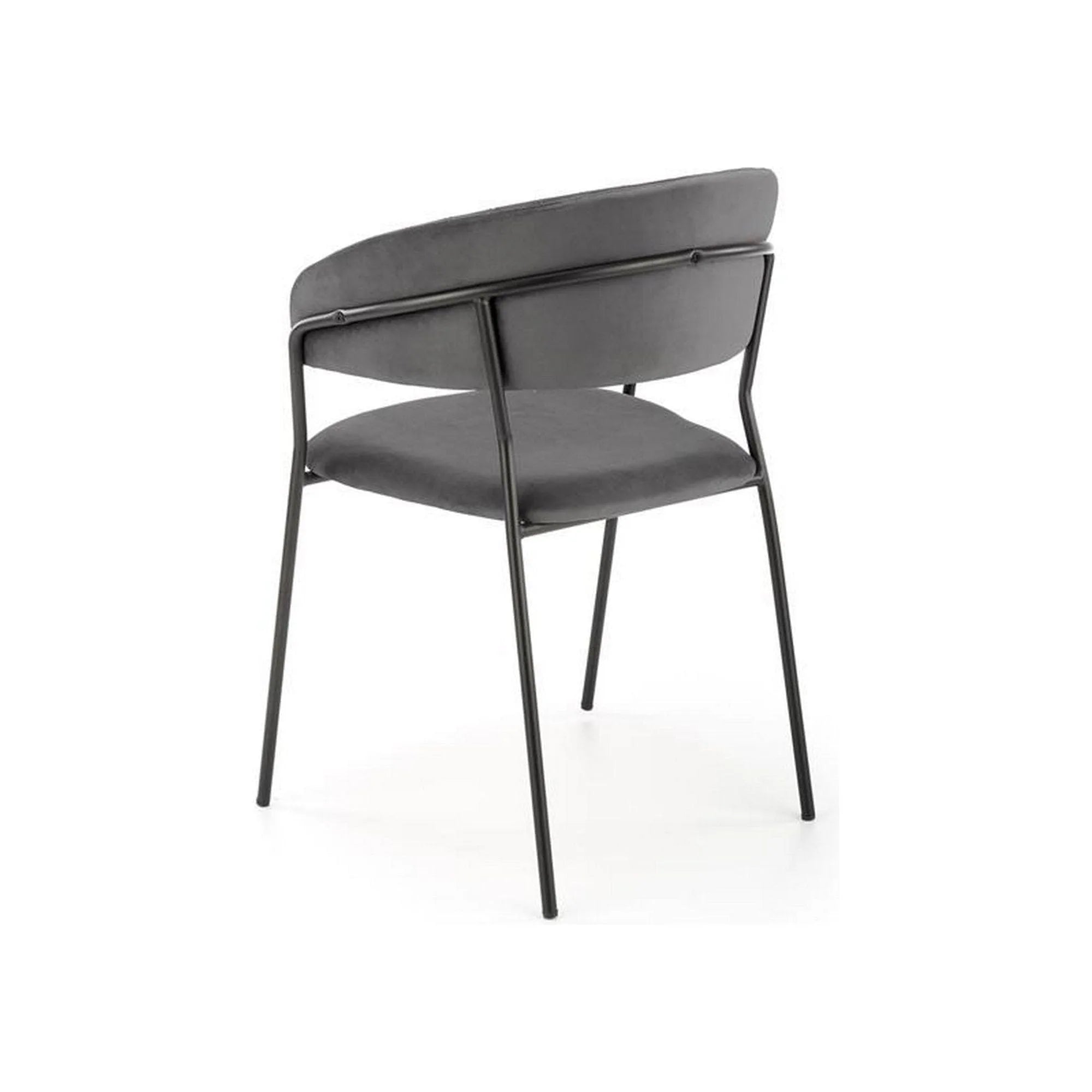 Scaun K426, gri/negru, stofa catifelata/metal, 57x54x79 cm