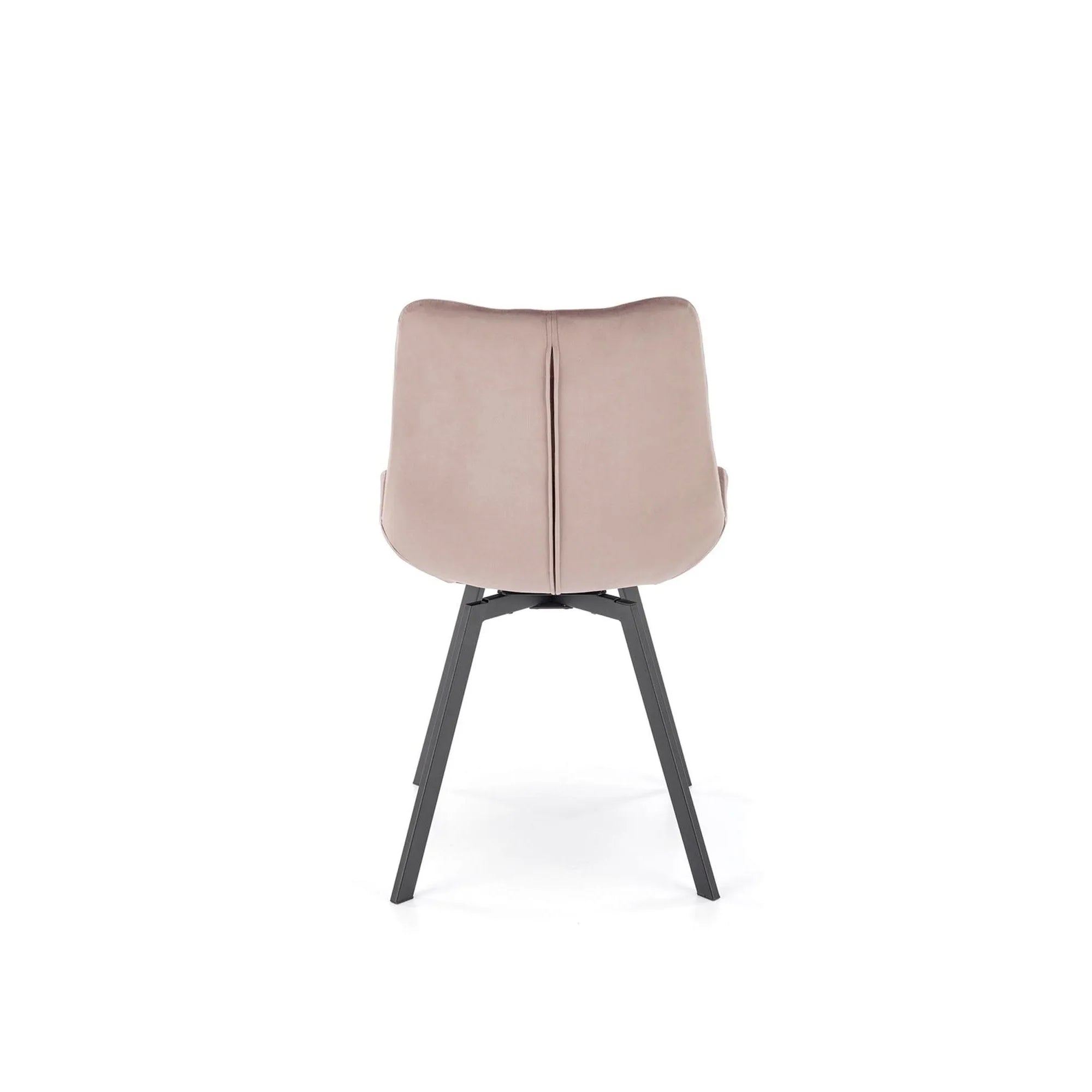 Scaun rotativ K519, bej/negru, stofa catifelata/metal, 54x63x86 cm