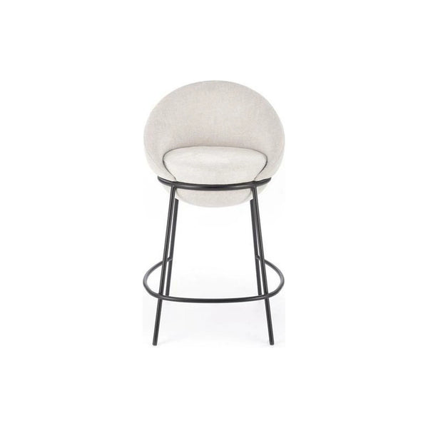 Scaun bar H118, bej deschis/negru, stofa clasica/otel, 53x57x90 cm