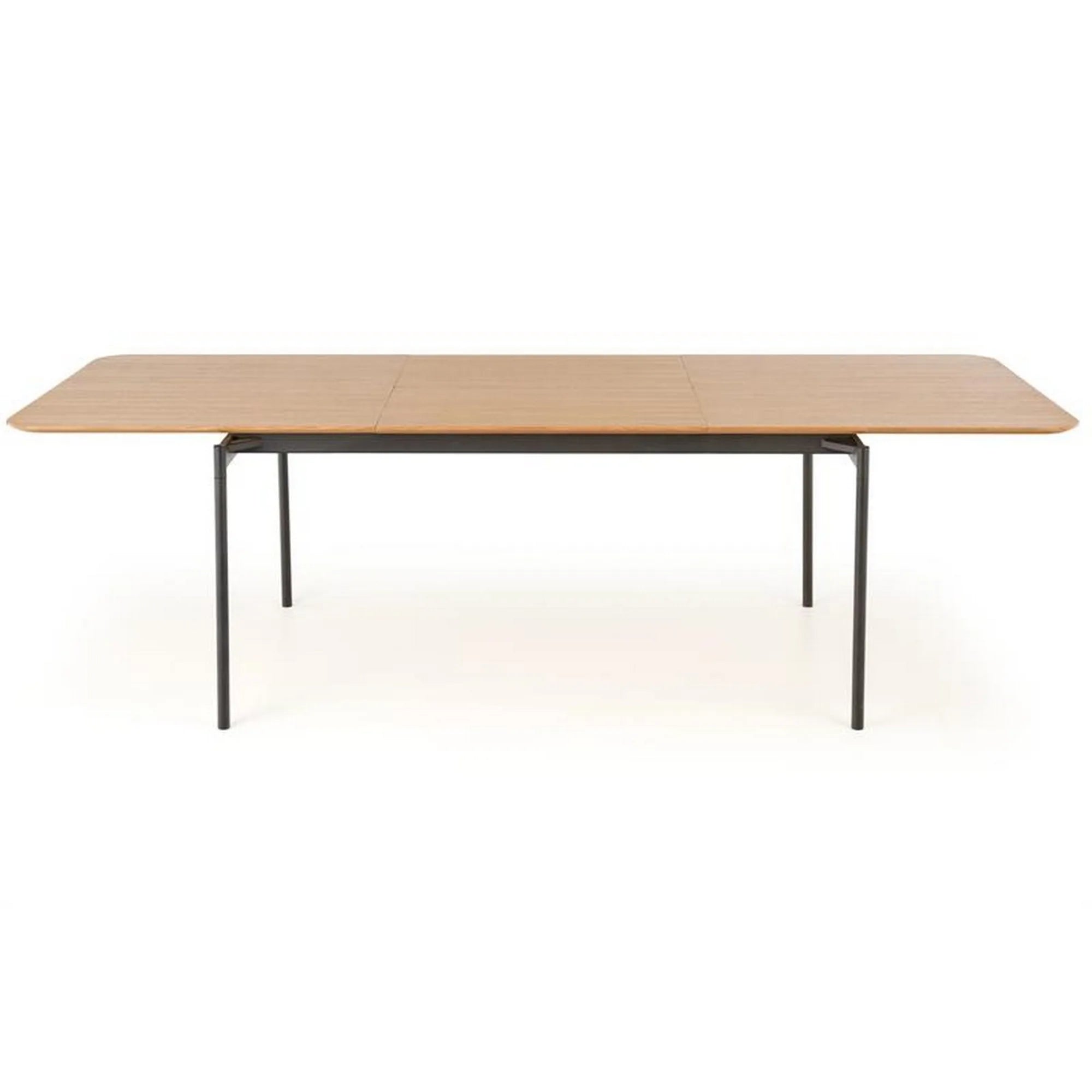 Masa extensibila SMART, stejar/negru, furnir/metal, 170/250x100x76 cm