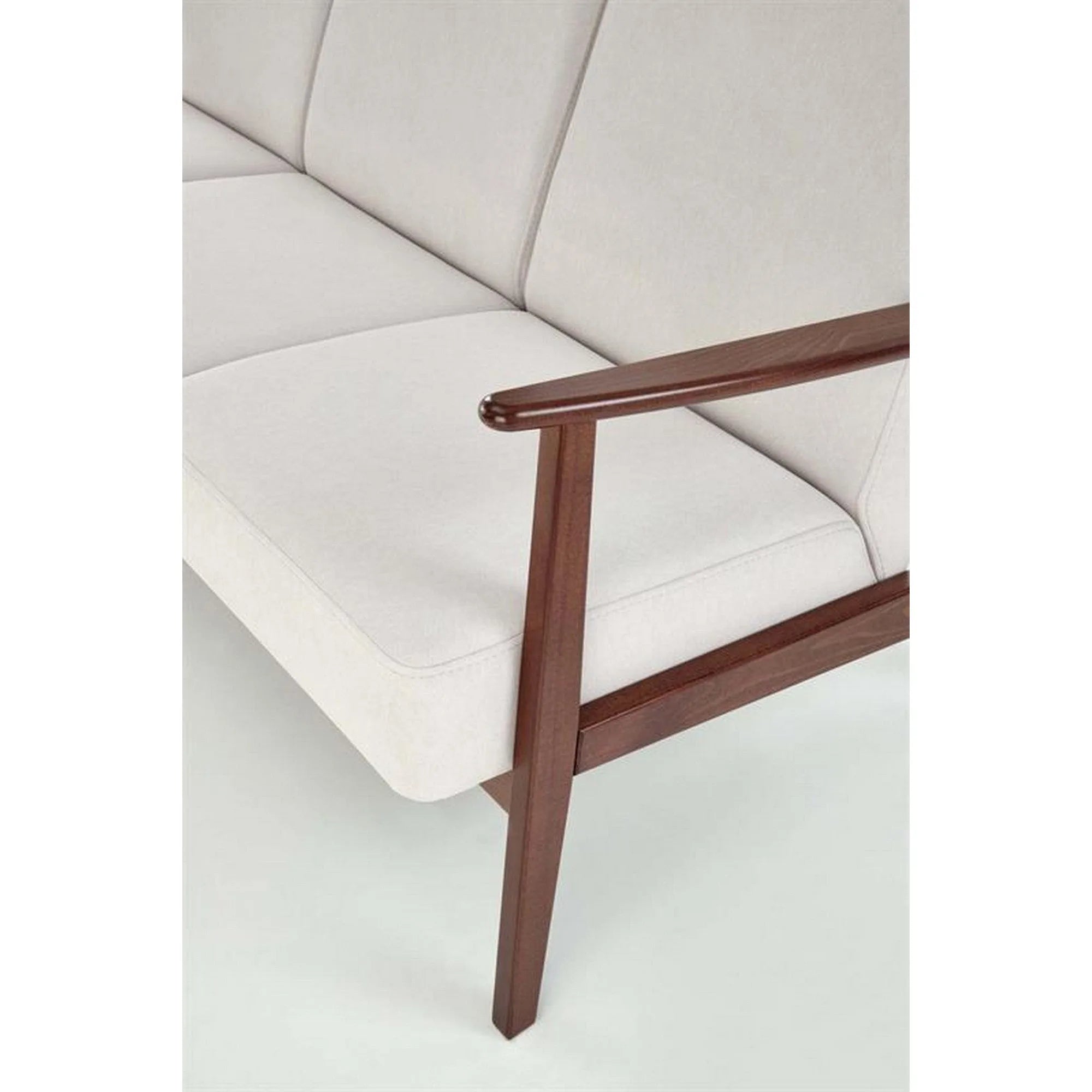Canapea MILANO 3S, stofa catifelata bej deschis - Castel 04, 175x77x77 cm