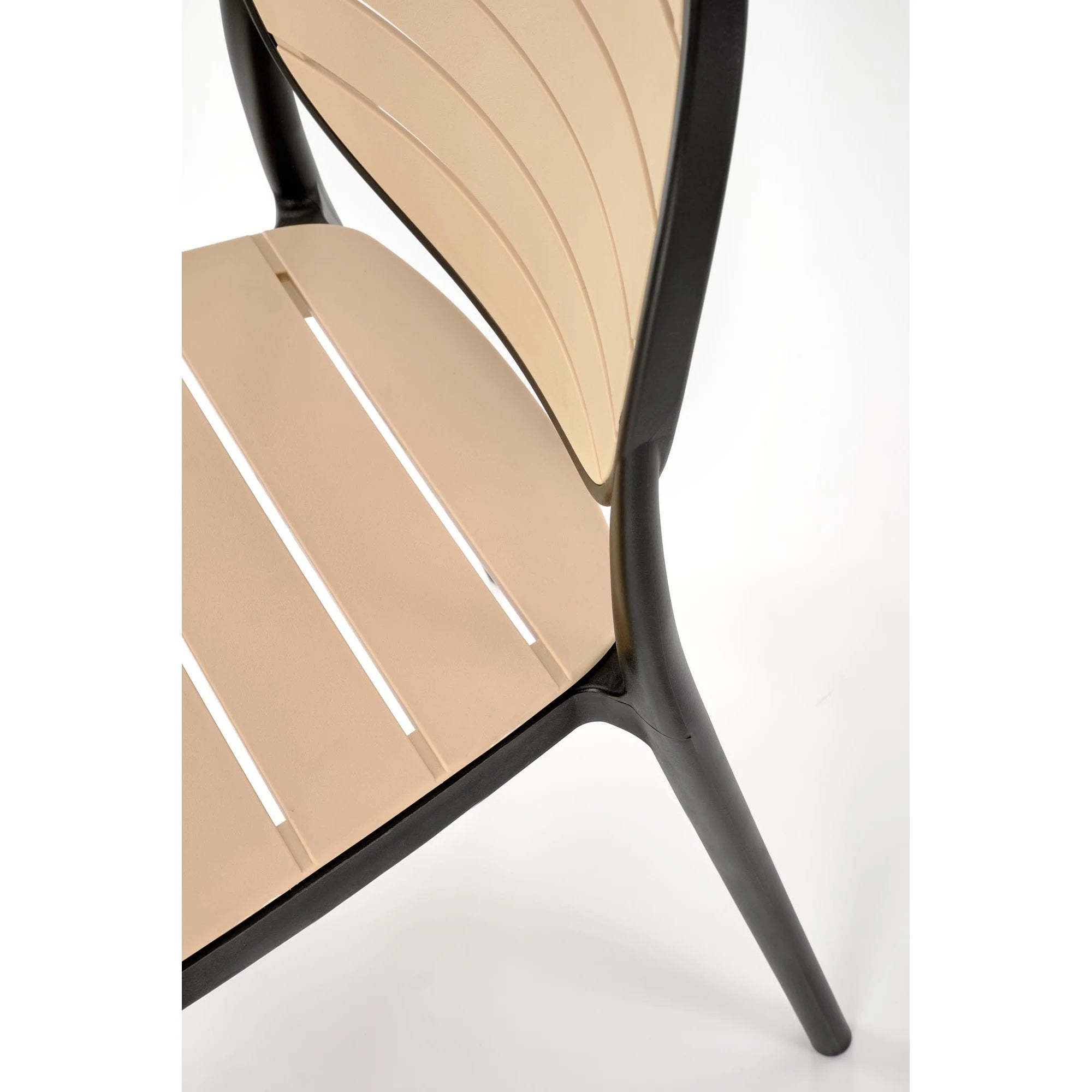 Scaun de gradina K529, stejar/negru, polipropilena, 42x51x83 cm