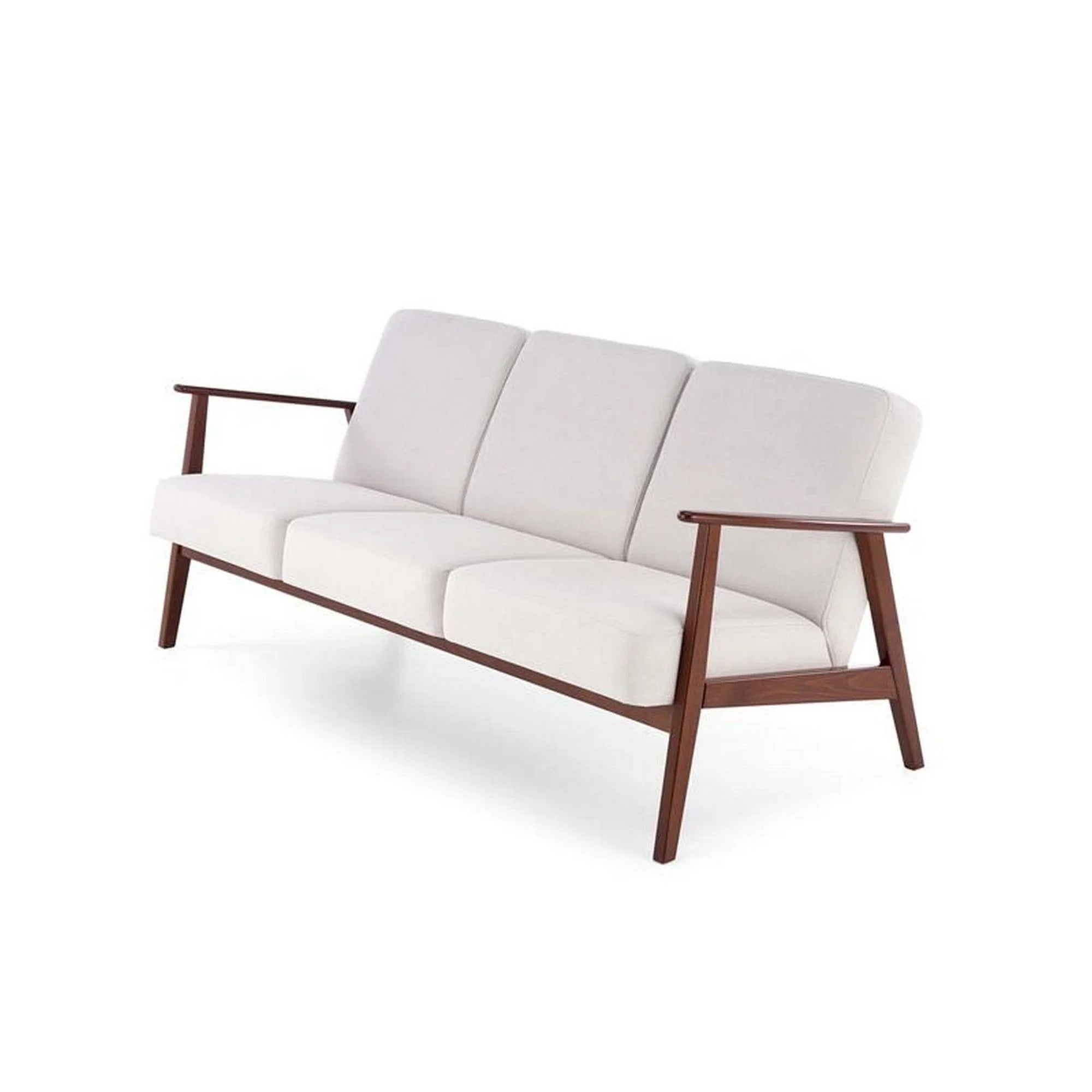 Canapea MILANO 3S, stofa catifelata bej deschis - Castel 04, 175x77x77 cm