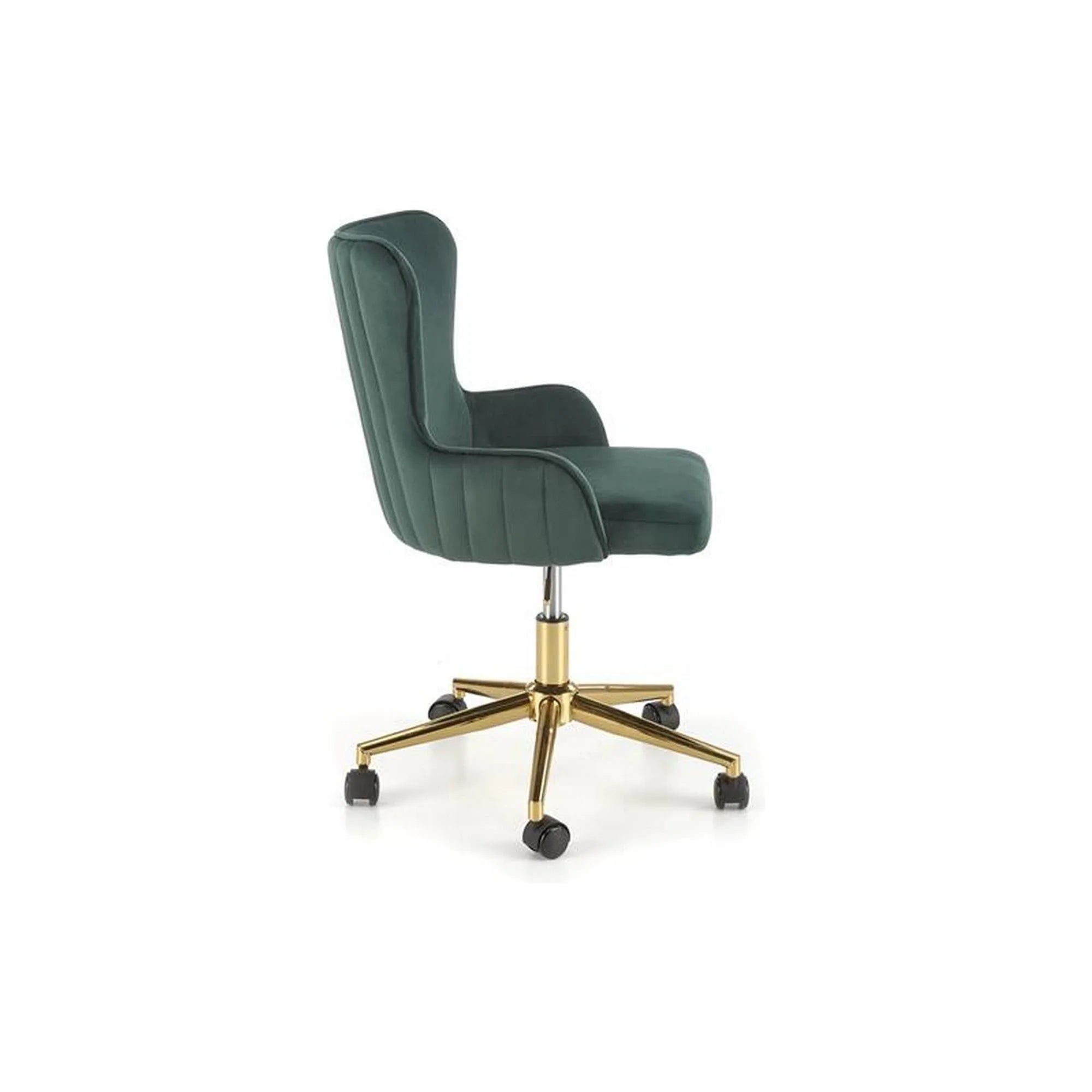 Scaun birou TIMOTEO, verde inchis, stofa catifelata, 55x55x77-85 cm