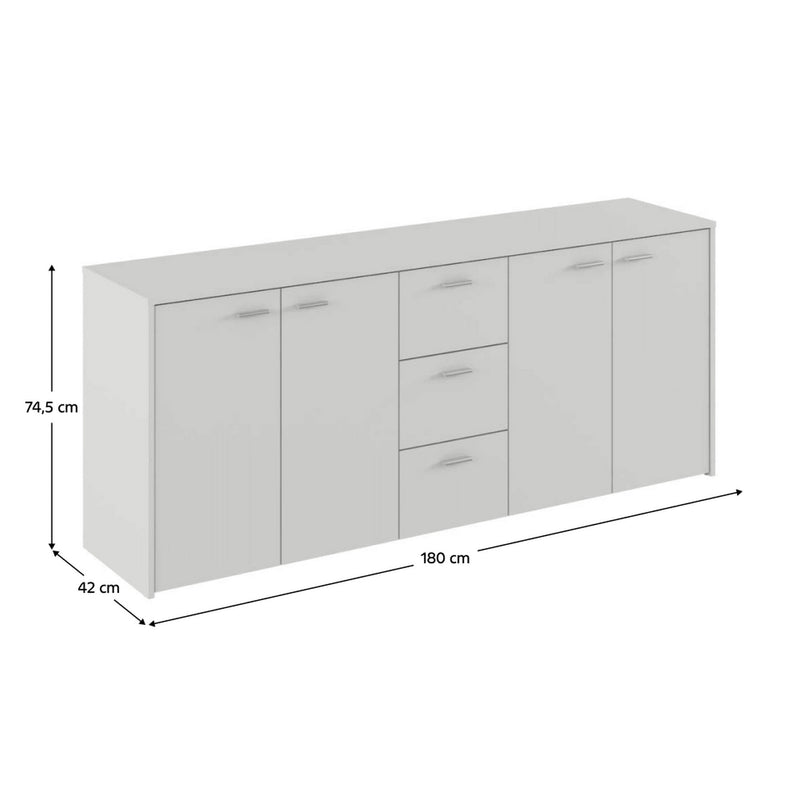 Comoda HUGOS 180, alb, PAL melaminat, 180x42x75 cm