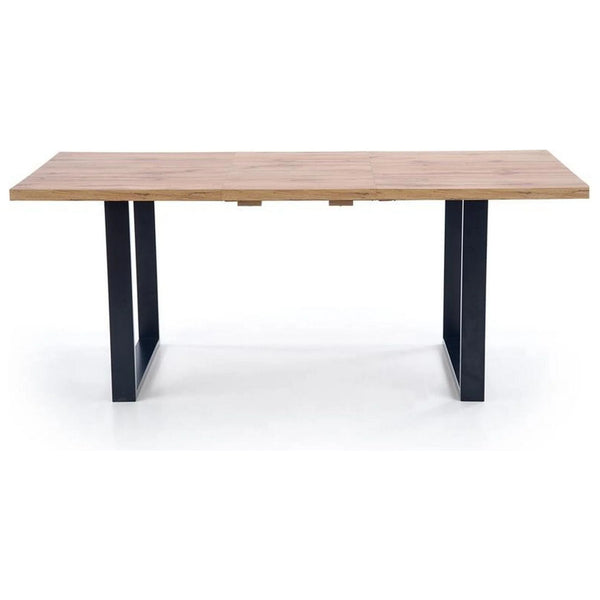 Masa extensibila VENOM, stejar wotan/negru, PAL/otel, 160-210x90x74 cm