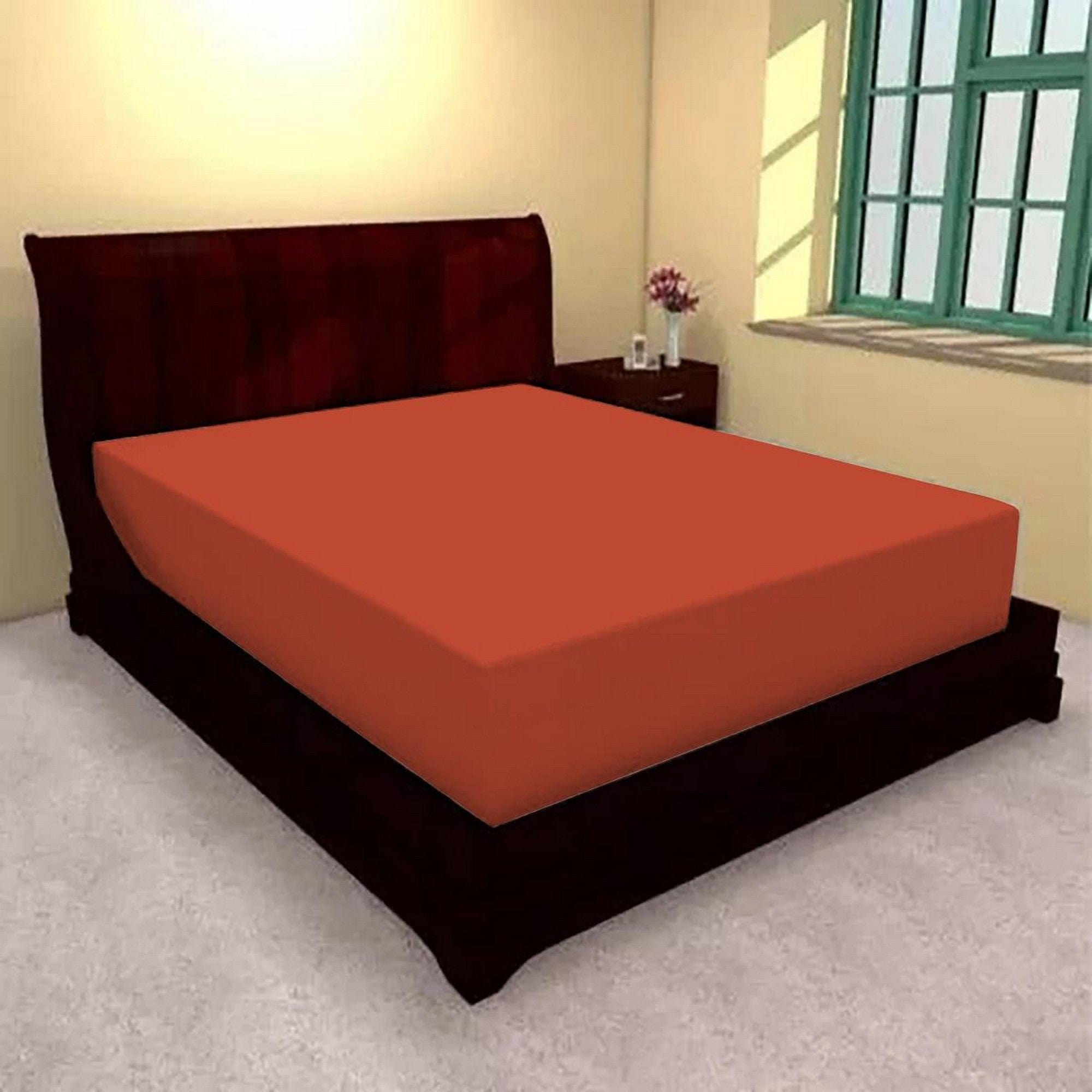 Husa pat JERSE, coral orange, poliester, 180x200 cm