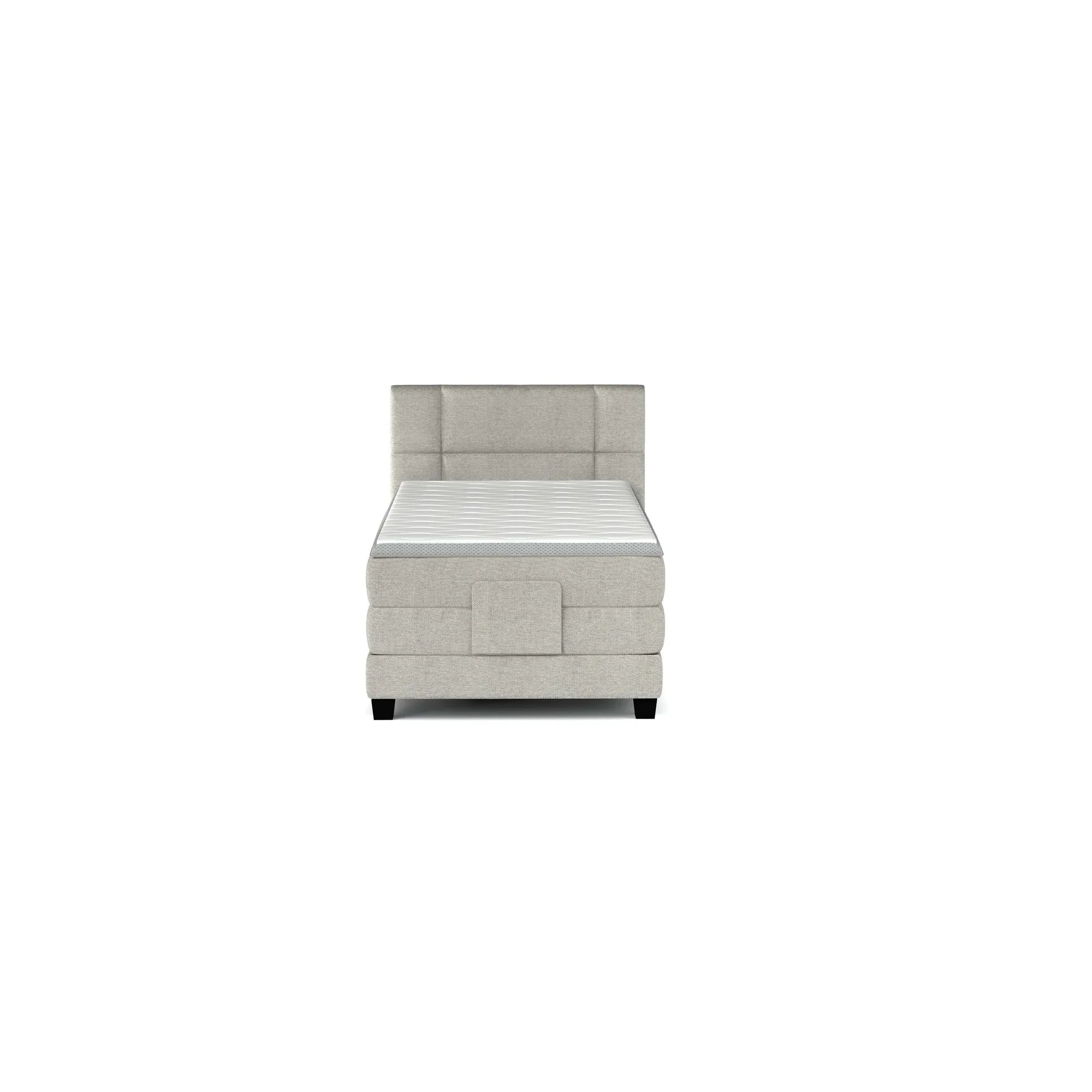 Pat boxspring REY 120x200, personalizabil materiale Gama Premium, cu mecanism electric, saltele si topper