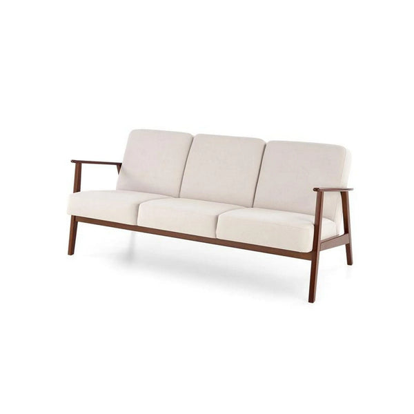 Canapea MILANO 3S, stofa catifelata bej deschis - Castel 04, 175x77x77 cm