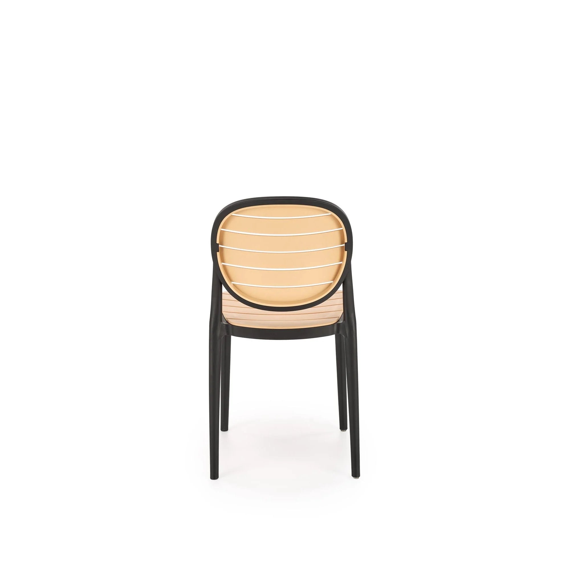 Scaun de gradina K529, stejar/negru, polipropilena, 42x51x83 cm
