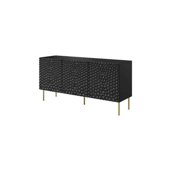 Comoda HOLE, negru/auriu, 152x43x75 cm