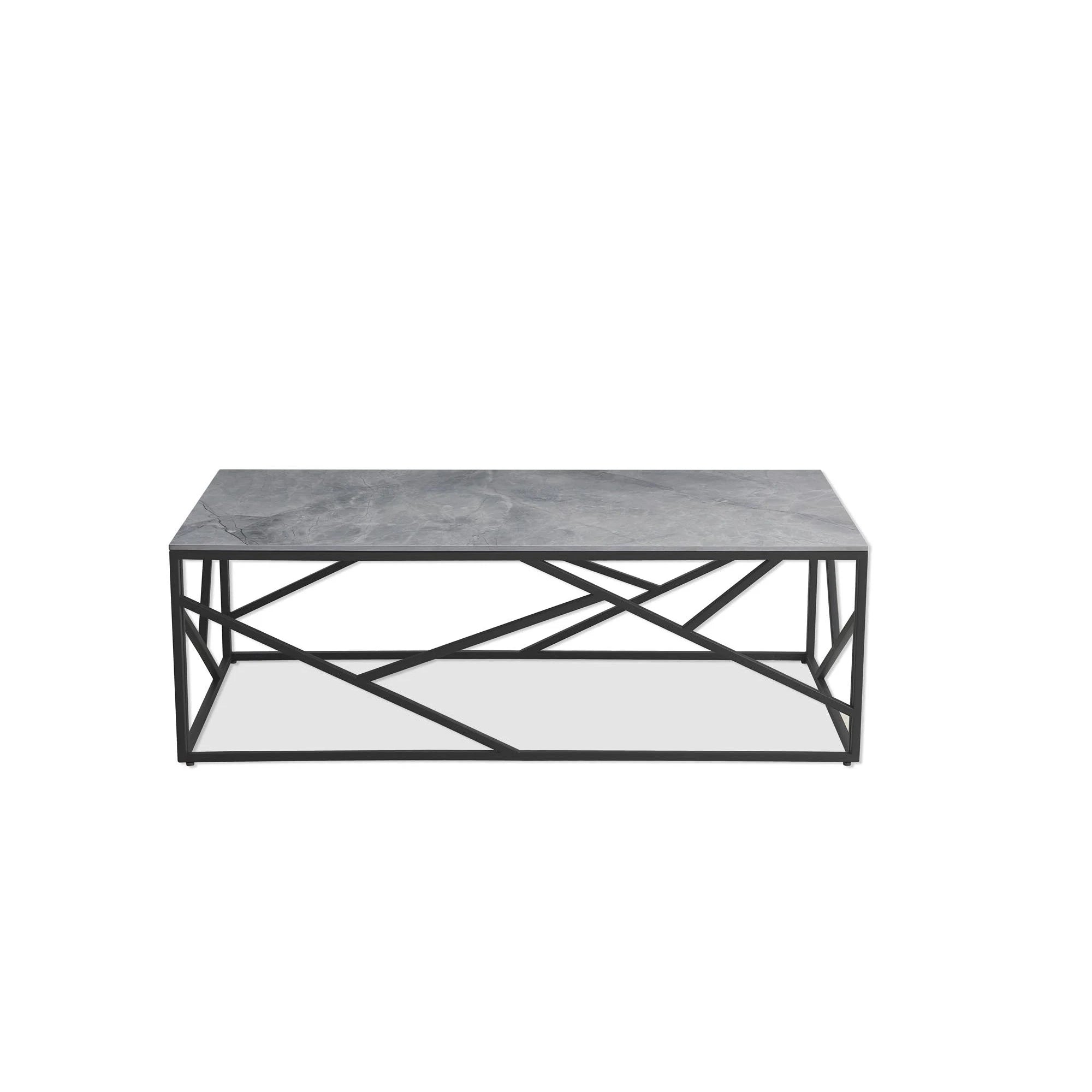 Masuta cafea UNIVERSE 2, gri/negru, ceramica/metal, 120x60x45 cm