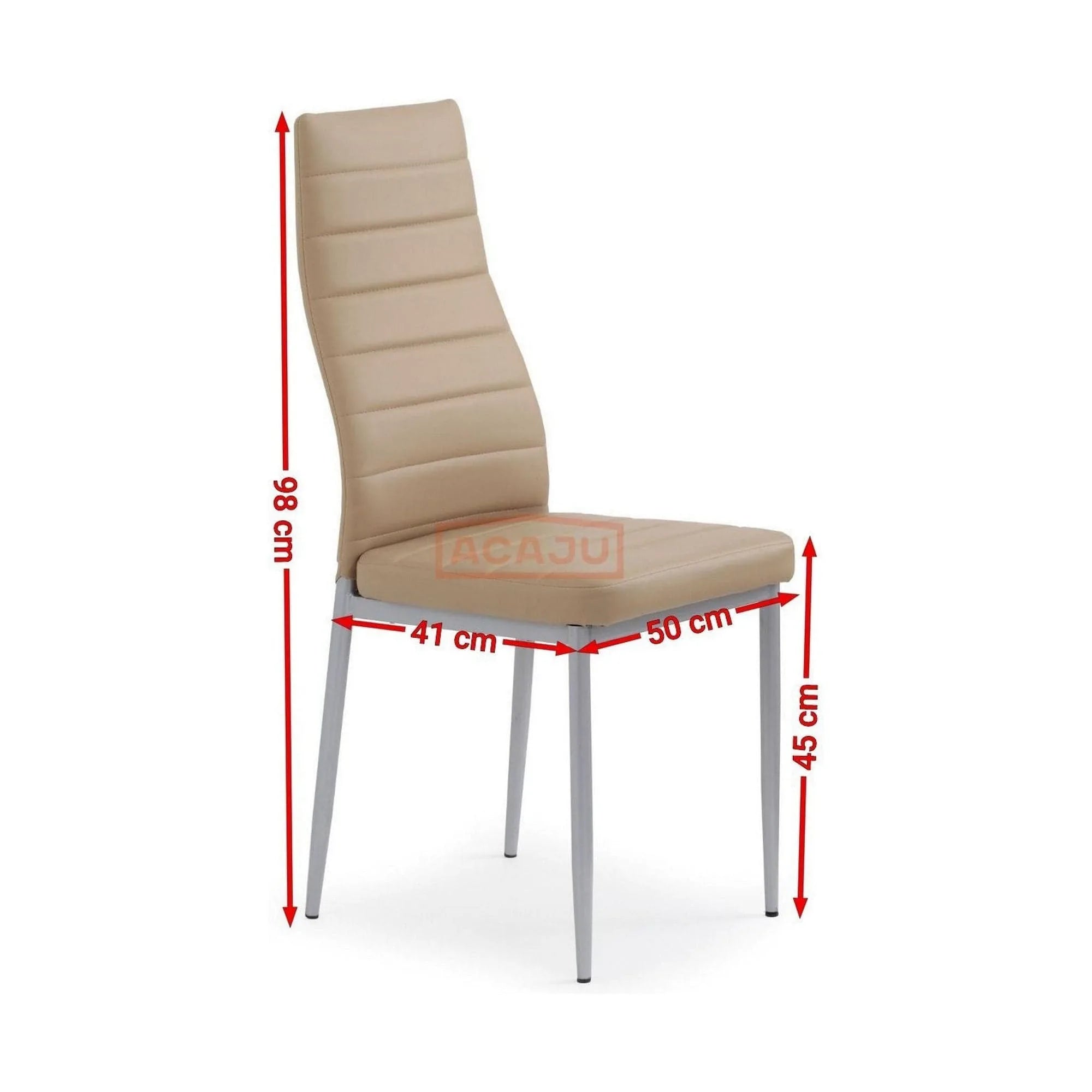 Scaun bucatarie K70, maro deschis/gri, metal/piele ecologica, 41x50x98 cm