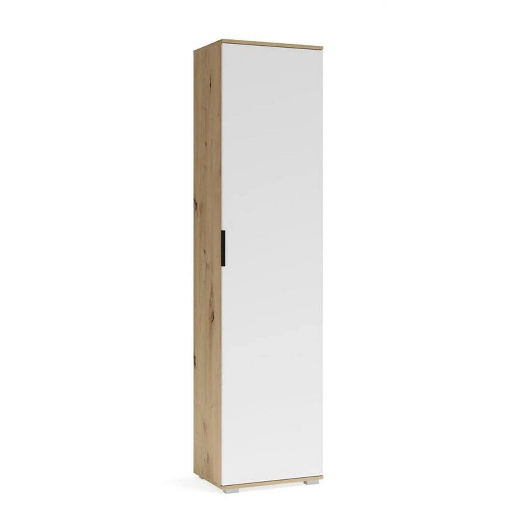 Dulap CLIF SL-50, stejar artisan/alb, PAL laminat, cu o usa, 50x38x203 cm