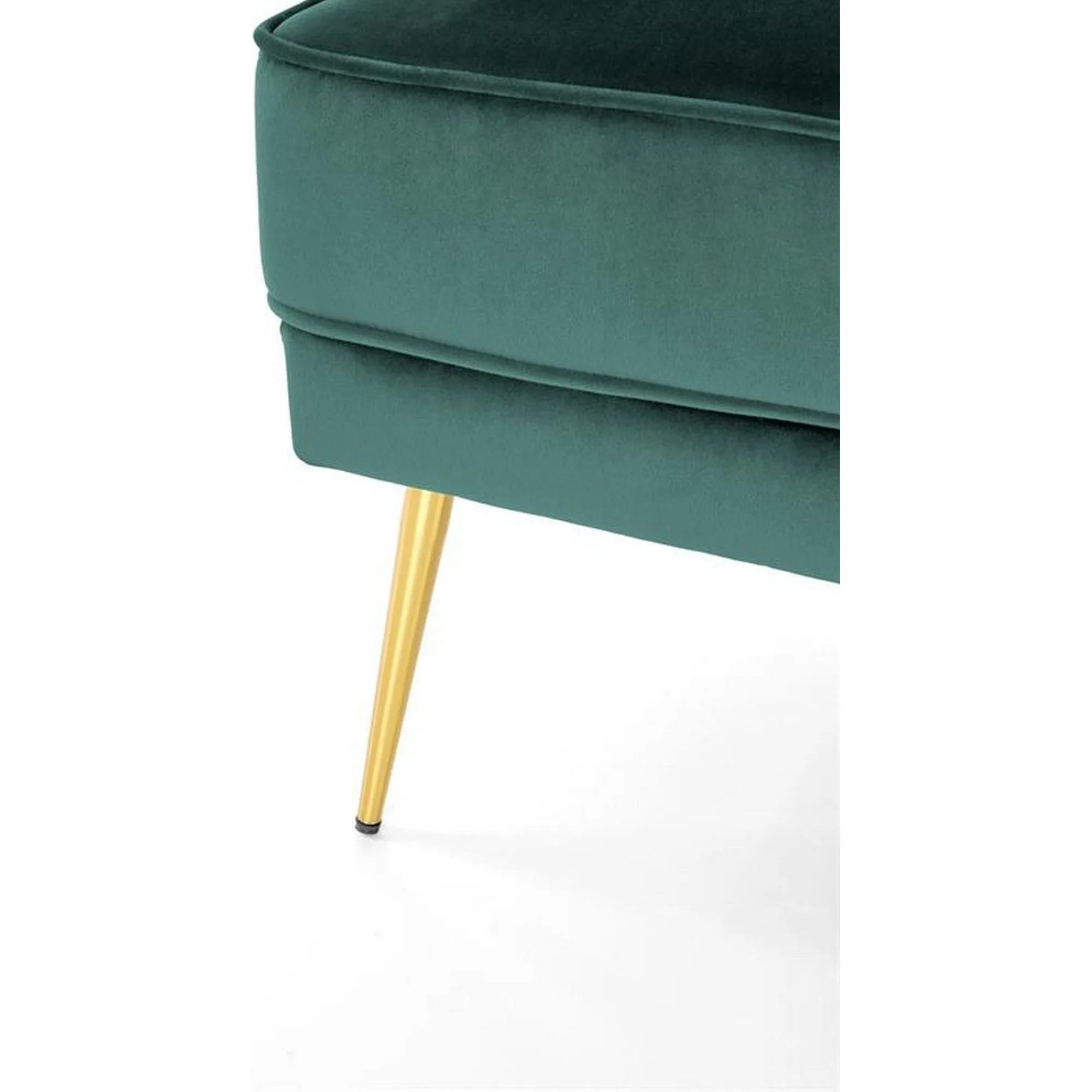 Fotoliu SANTI, verde inchis/auriu, stofa catifelata/otel, 74x74x88 cm