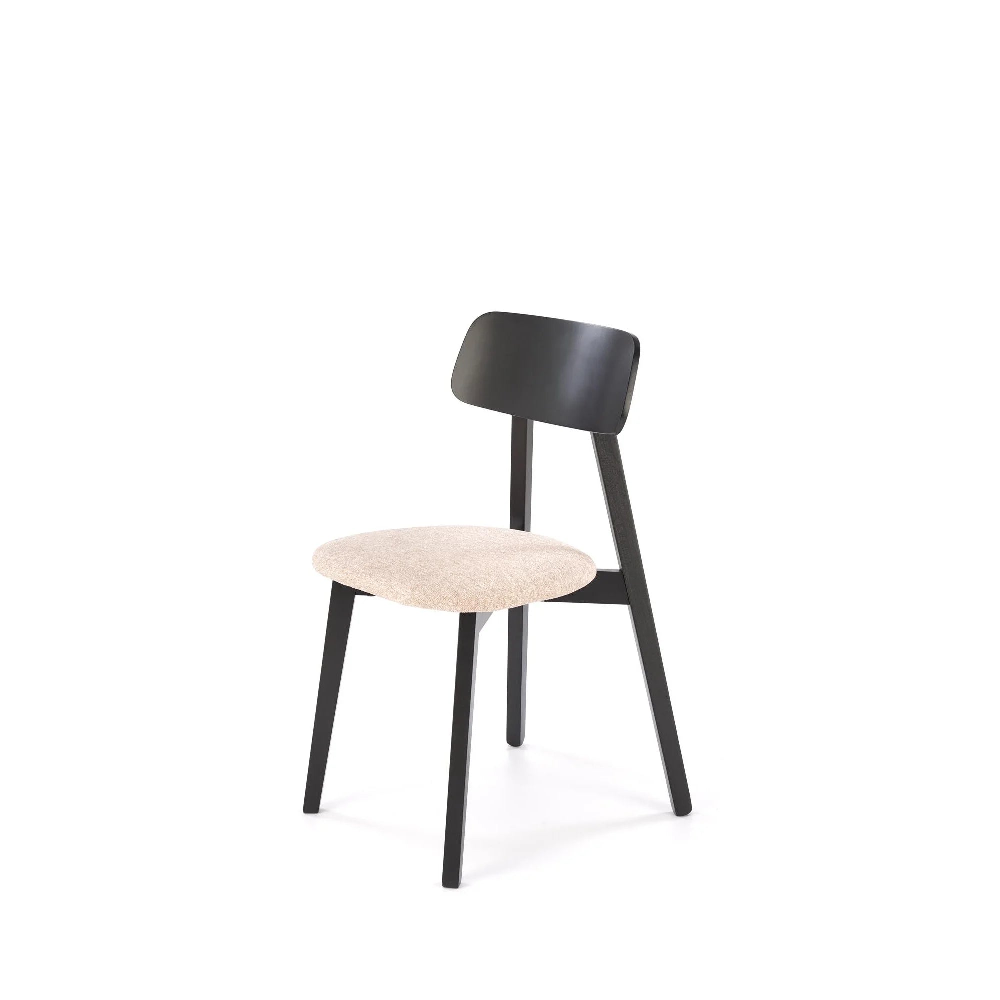 Scaun HYLO, bej/negru, stofa clasica/lemn, 48x55x82 cm