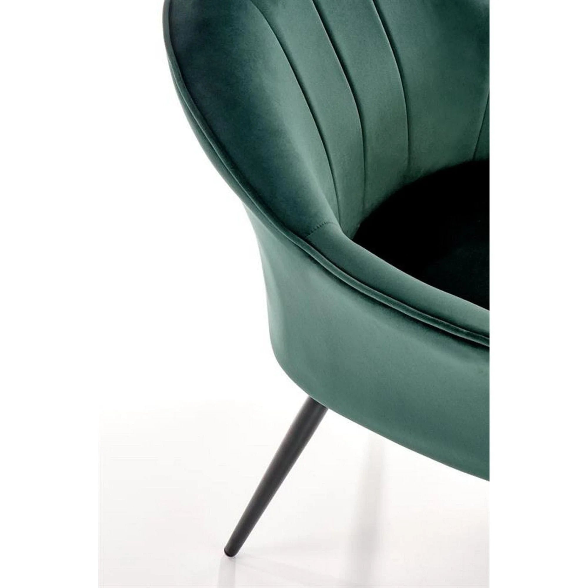 Scaun K468, verde inchis/negru, stofa catifelata/metal, 67x62x84 cm