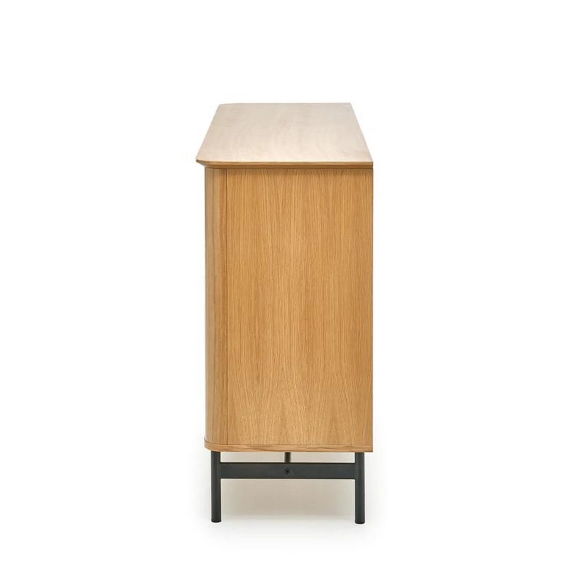 Comoda SMART, stejar/negru, furnir/metal 167x44x93 cm