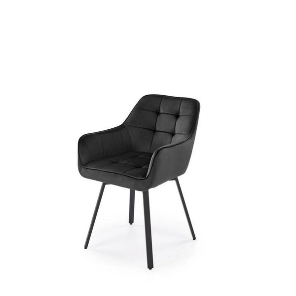 Scaun K588, negru - HLR 66, stofa catifelata/otel, 55x60x89 cm