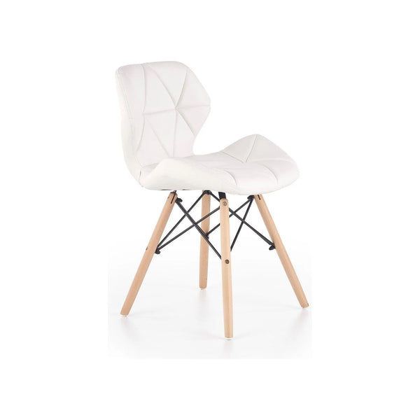 Scaune living K281, alb/stejar, piele ecologica/lemn, 48X51X74 CM