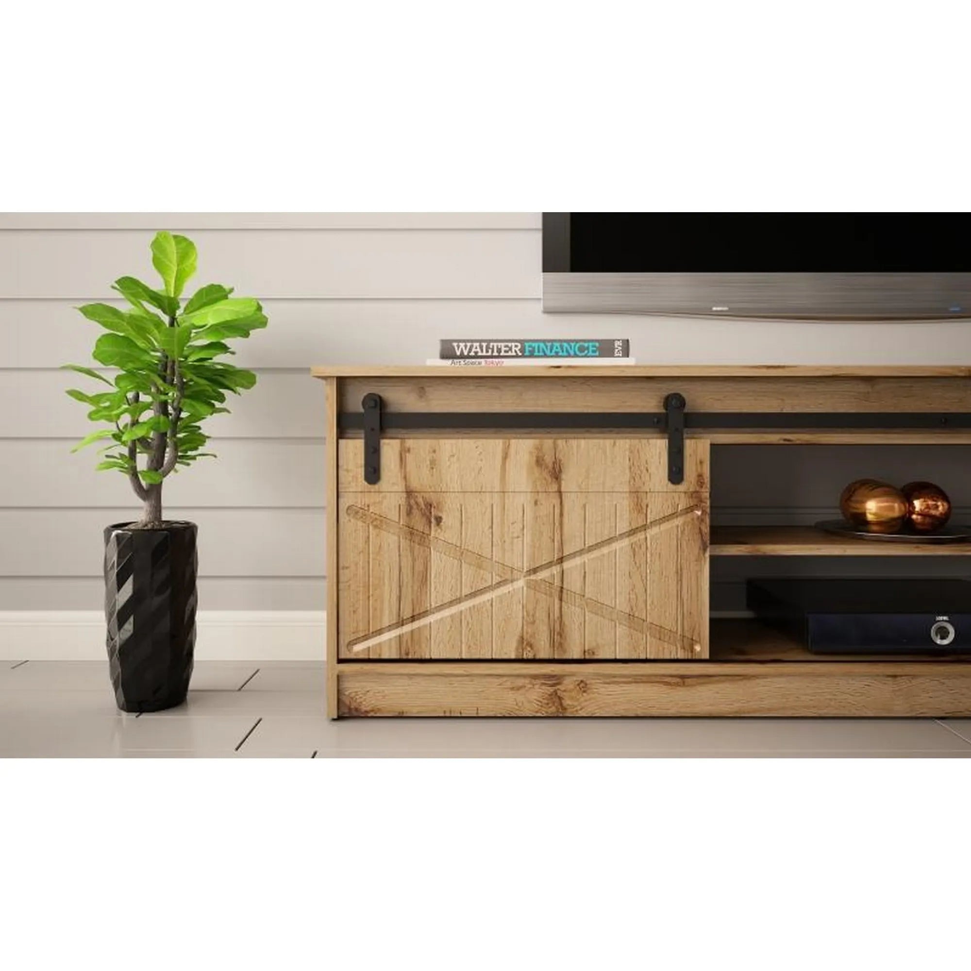 Comoda TV GRANERO, stejar wotan, PAL laminat, 200x35x57 cm