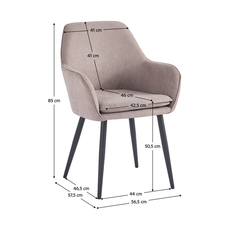 Scaun ILKOM, stofa clasica grej - Lino 39, 57x58x85 cm