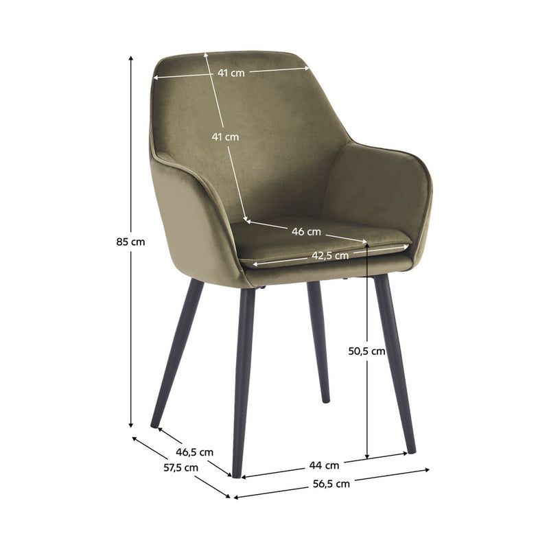 Scaun ILKOM, stofa clasica verde - Lino 77, 57x58x85 cm