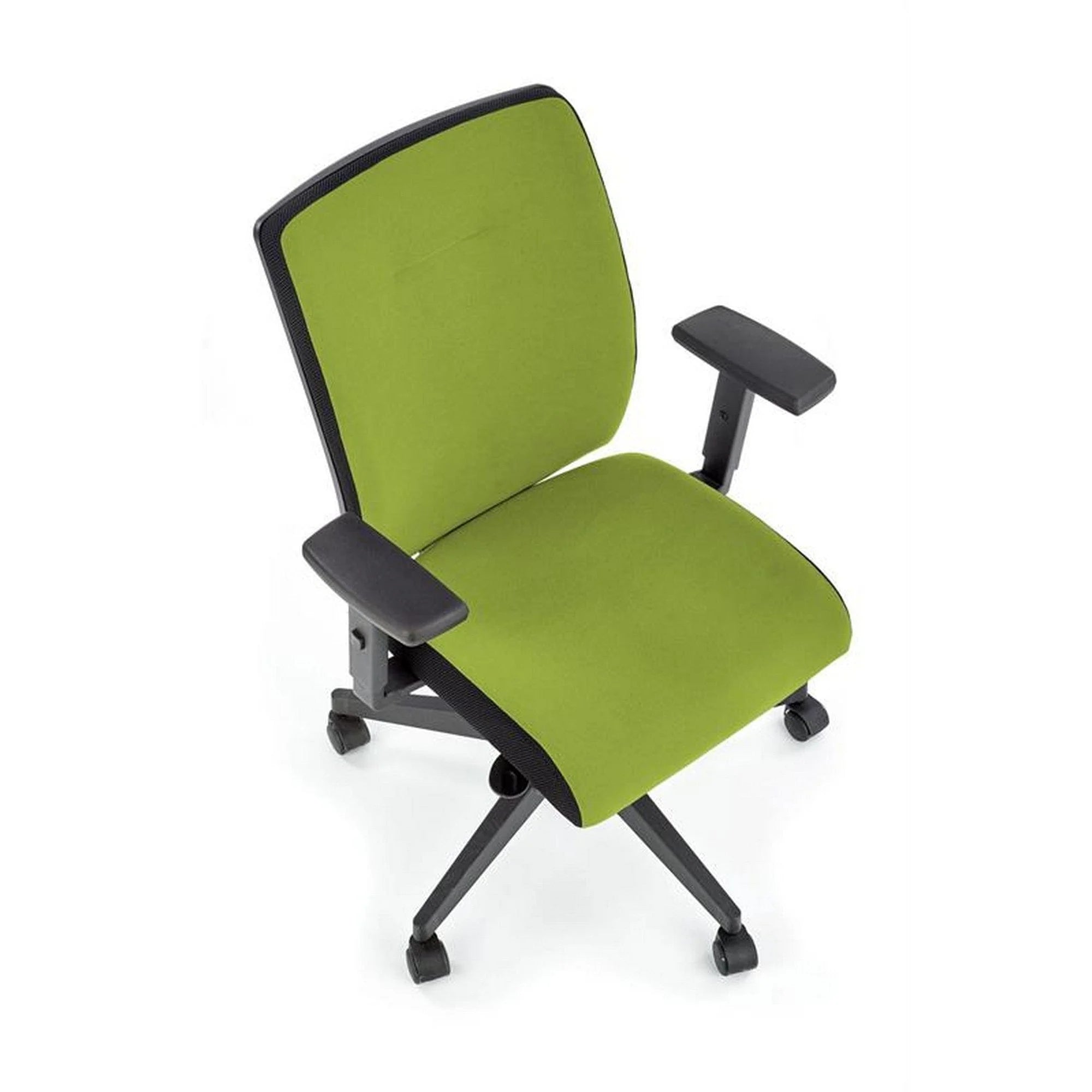 Scaun birou POP, verde/negru, stofa/metal, 68x65x93/108 cm