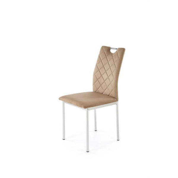 Scaun K578, bej - HLR 11/argintiu, stofa catifelata/otel, 43x53x93 cm