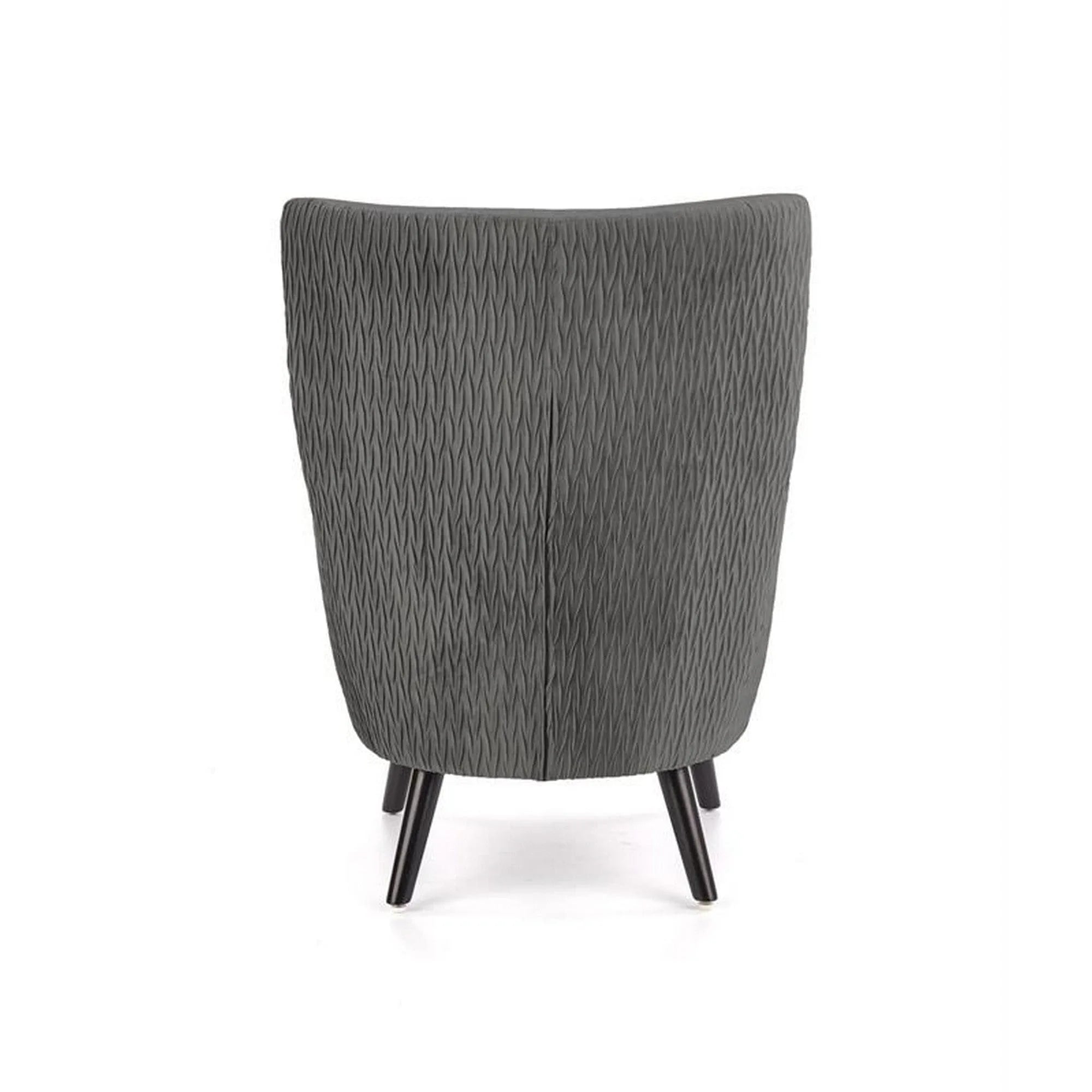 Fotoliu RAVEL, gri/negru, stofa catifelata/lemn, 70x78x100 cm