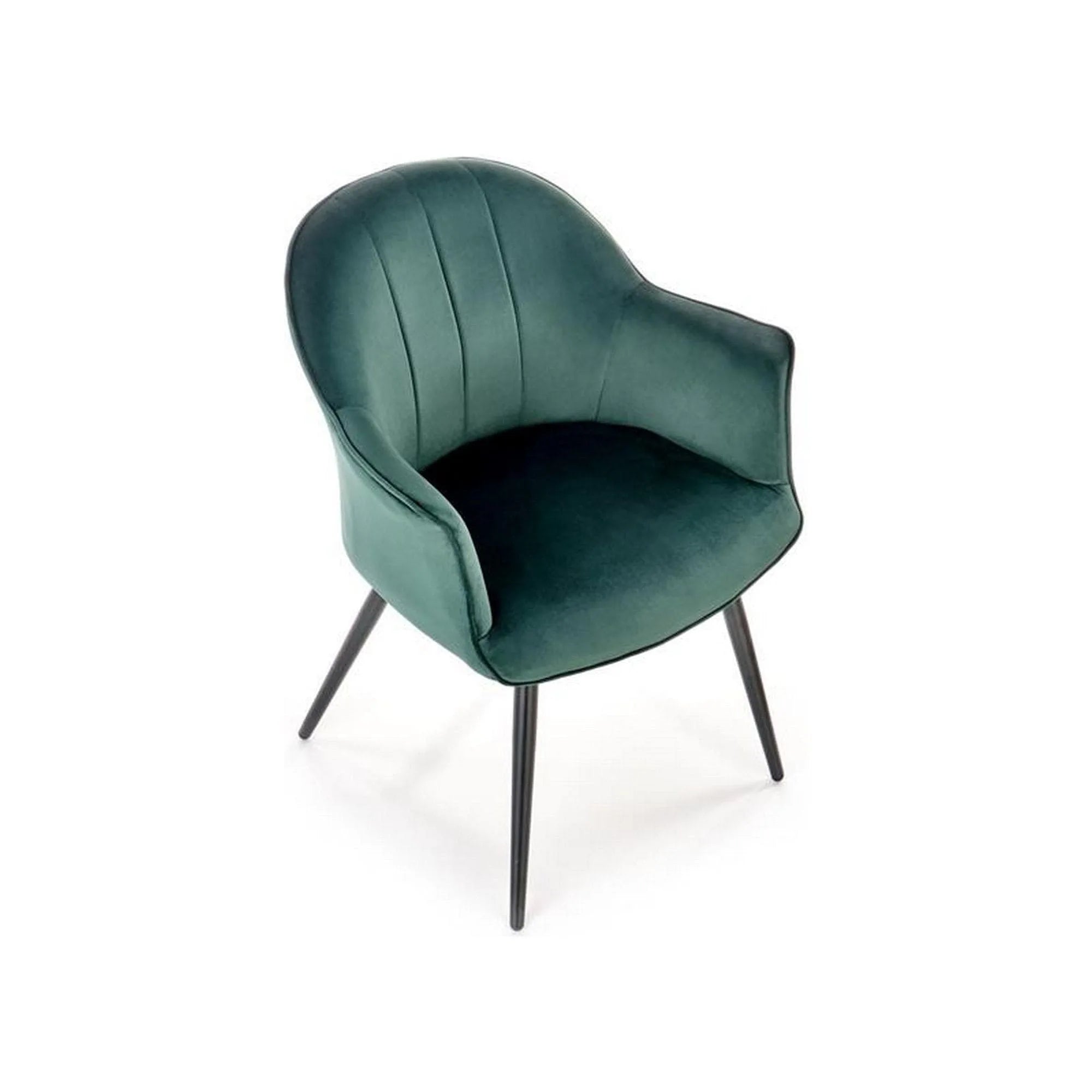Scaun K468, verde inchis/negru, stofa catifelata/metal, 67x62x84 cm