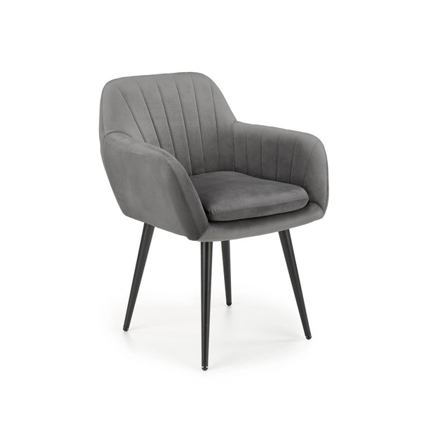 Scaun K429, gri, stofa catifelata/metal, 58x53x80 cm