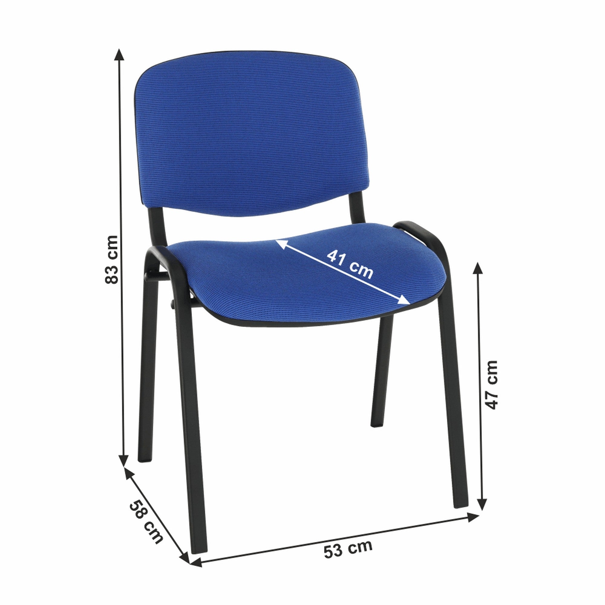 Scaun ISO NEW, albastru/negru, stofa clasica/metal, 53x58x83 cm