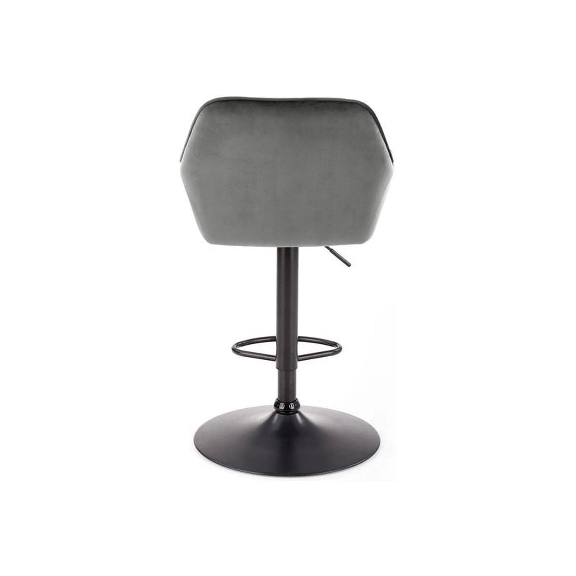 Scaun bar H103, gri - Bluvel 14/negru, stofa catifelata/otel, 55x55x92/114 cm