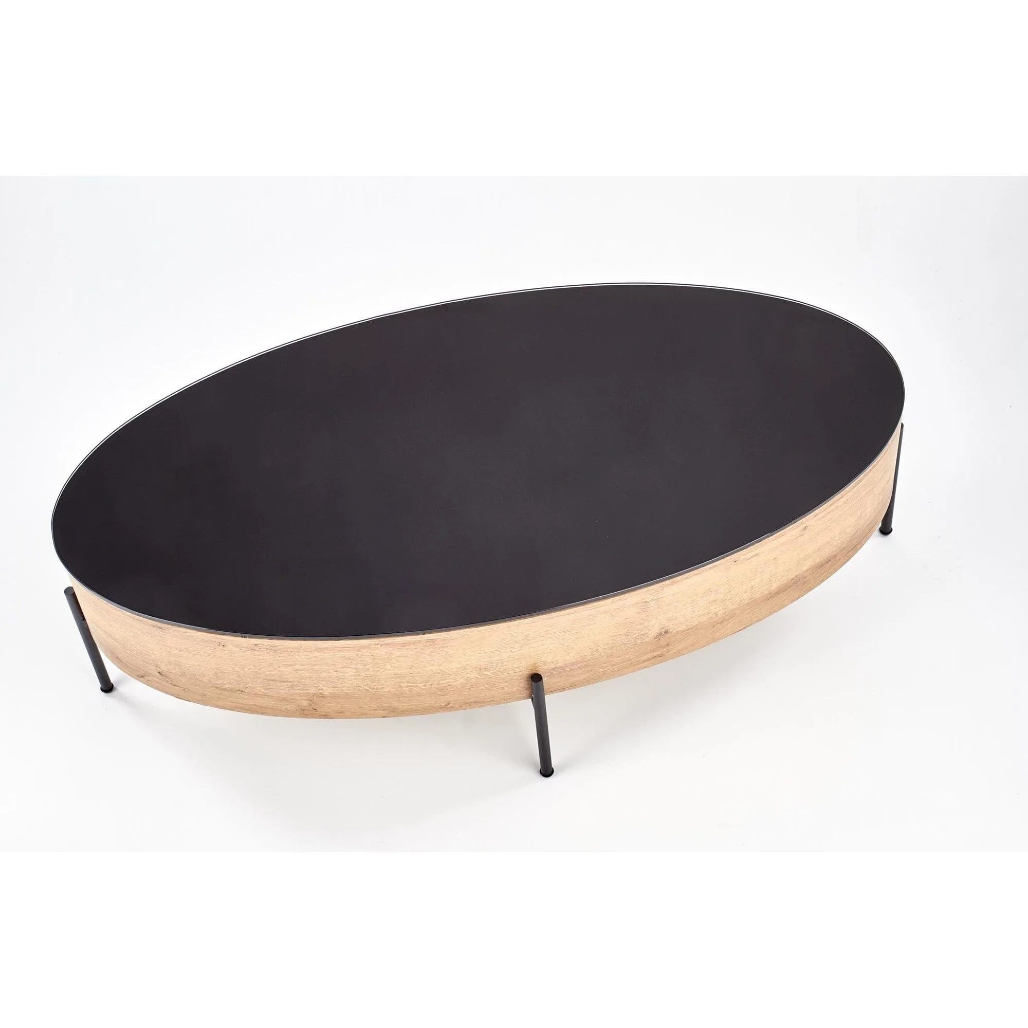Masuta cafea ZENGA stejar auriu/negru, 120x60x37 cm