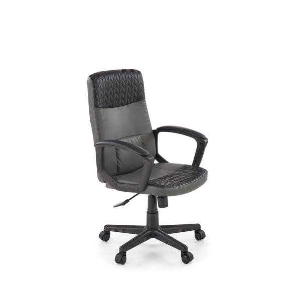 Scaun birou BJORN, negru, piele ecologica, 58x57x100/112 cm