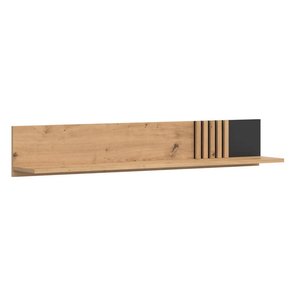 Raft VABRES, stejar artisan/negru mat, PAL laminat, 136x23x23 cm