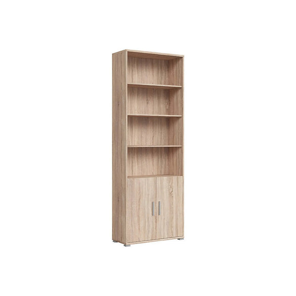 Biblioteca OFFICE, stejar sonoma, PAL laminat, cu 2 usi, 79x35x221 cm
