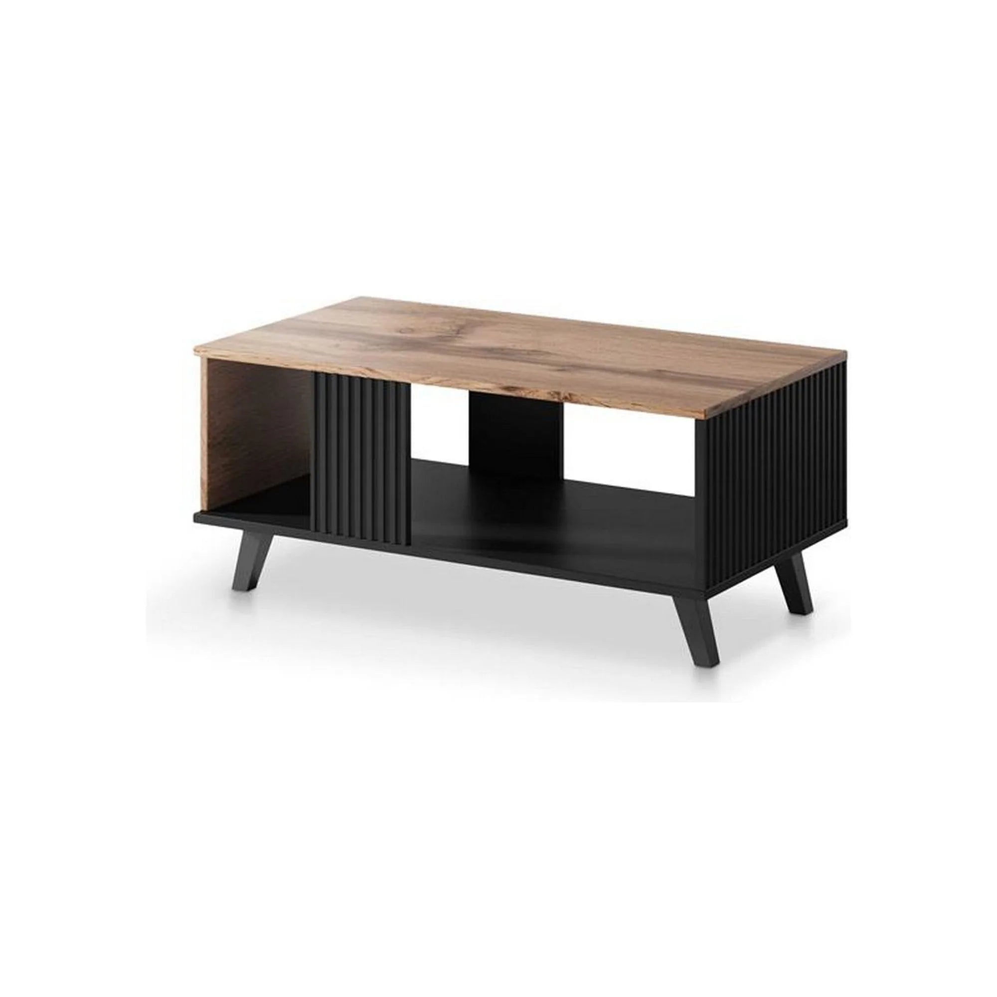 Masuta RANDOM, stejar/negru, PAL, 92x50x40 cm