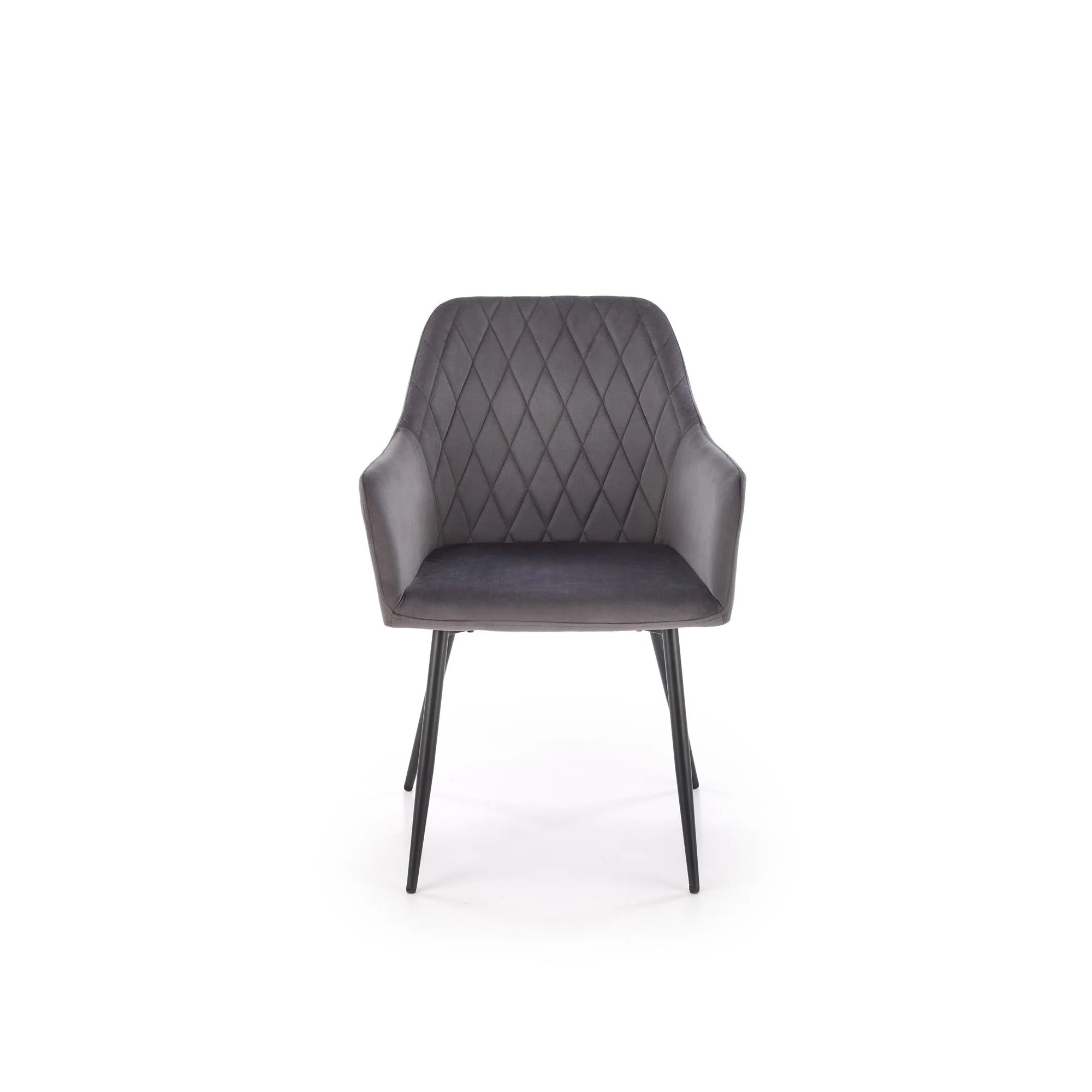 Scaun K558, gri/negru, stofa catifelata/metal, 59x60x86 cm