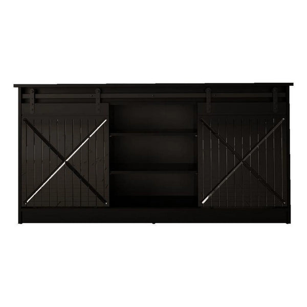 Comoda GRANERO, negru, PAL laminat, 160x35x80 cm
