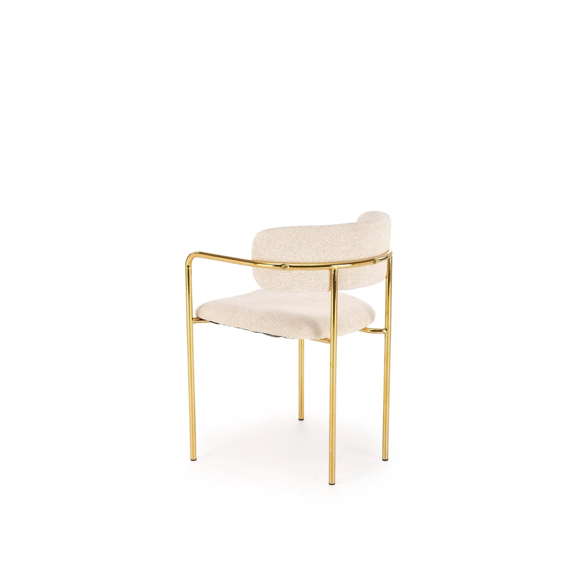 Scaun K537, crem/auriu, stofa clasica/metal, 54x56x76 cm