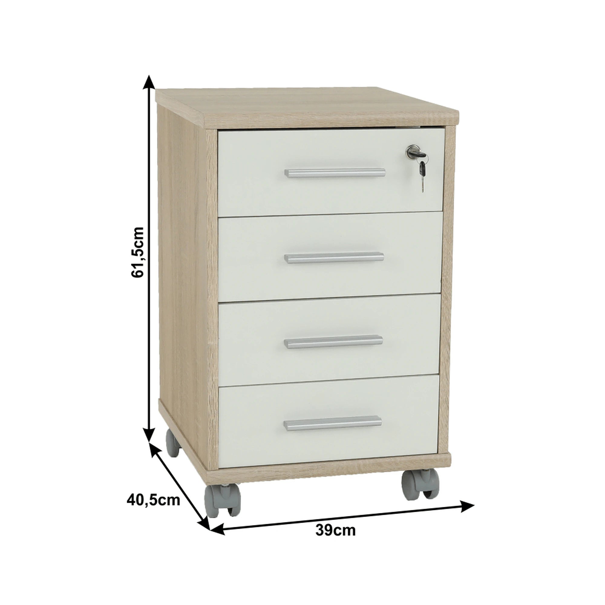 Dulap JOHAN 2 NEW 12, stejar sonoma/alb, PAL melaminat, 39x41x62 cm
