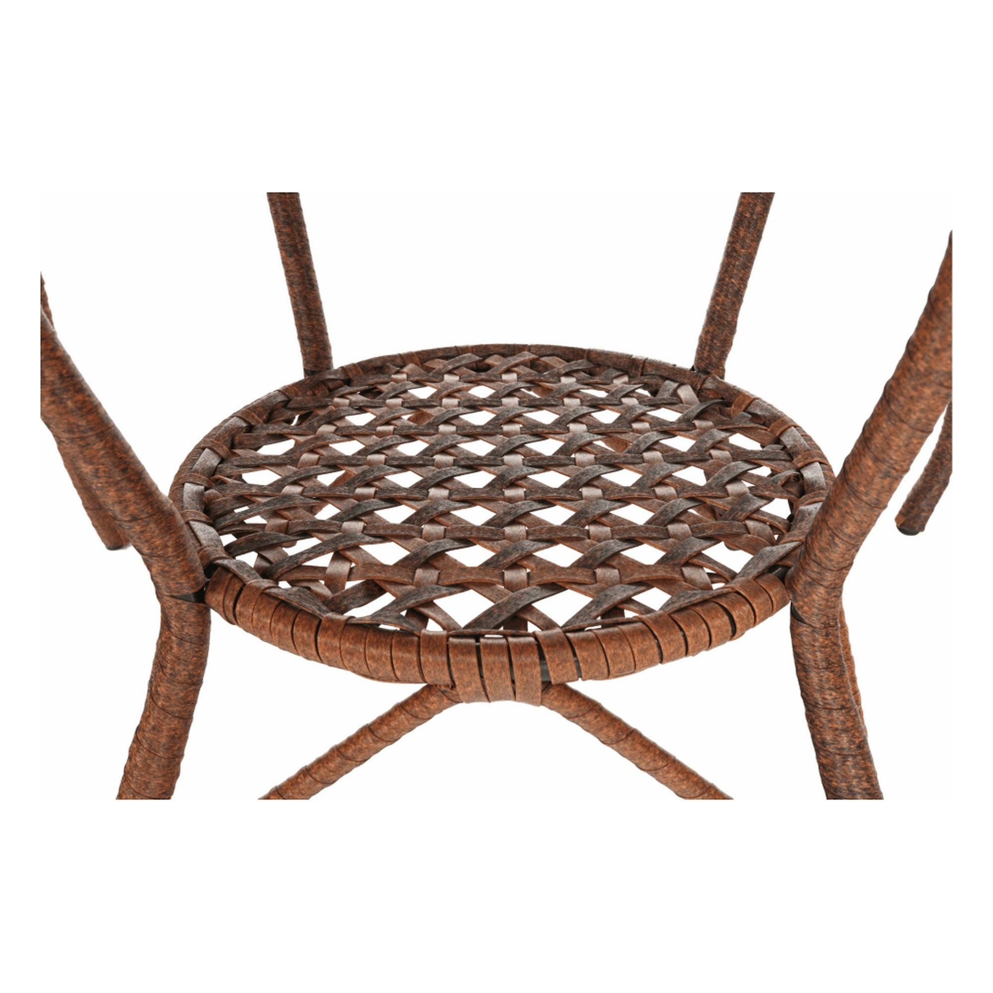 Set gradina JARUB, maro, ratan artificial/sticla securizata/metal, cu masuta si 2 scaune