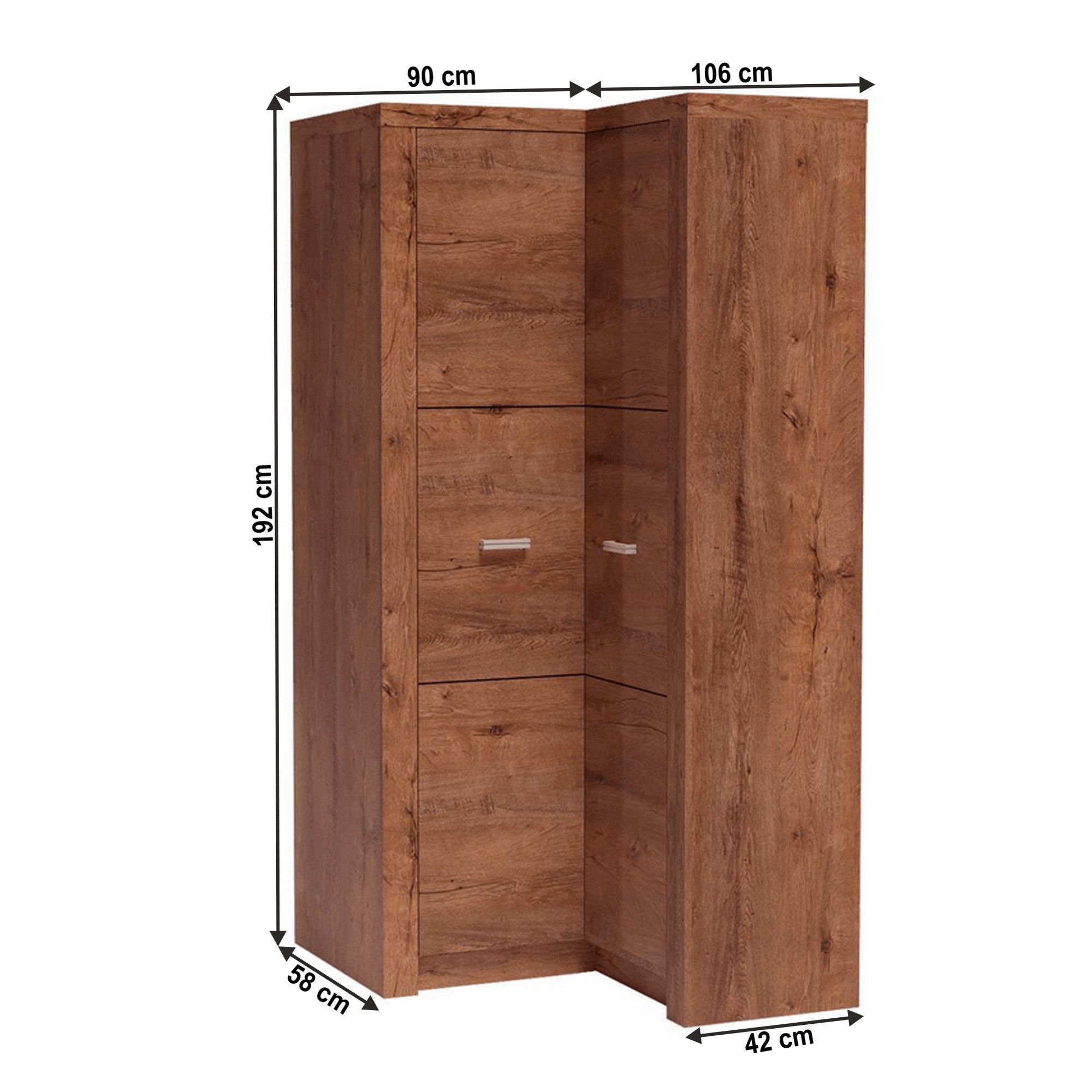 Dulap INFINITY I-14, frasin deschis, PAL melaminat/canturi ABS, cu 2 usi, 106x58x192 cm
