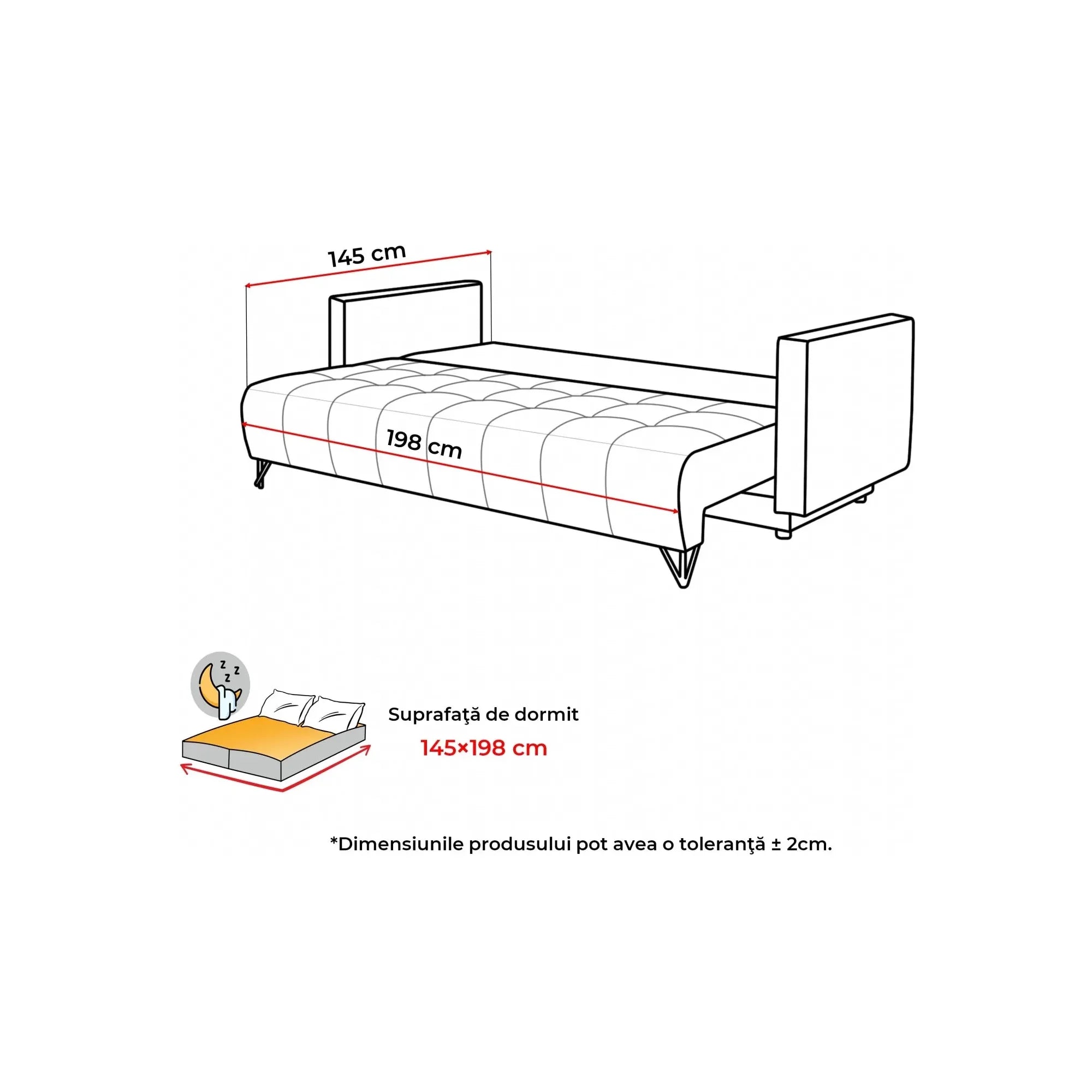 Canapea extensibila Aldo, stofa catifelata gri - Riviera 91, cu lada depozitare, 227x106x92 cm
