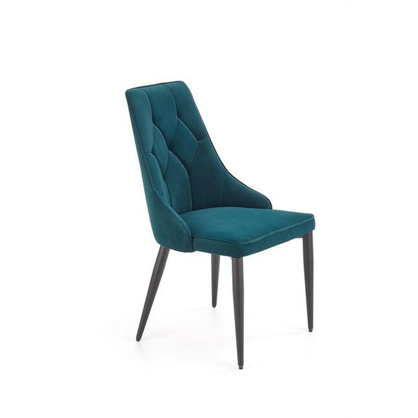 Scaun K365, verde inchis/negru, stofa catifelata/metal, 52x57x90 cm