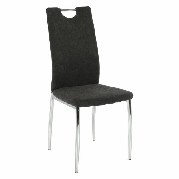Scaun OLIVA NEW, gri maroniu/crom, textil/metal, 42x52x97 cm