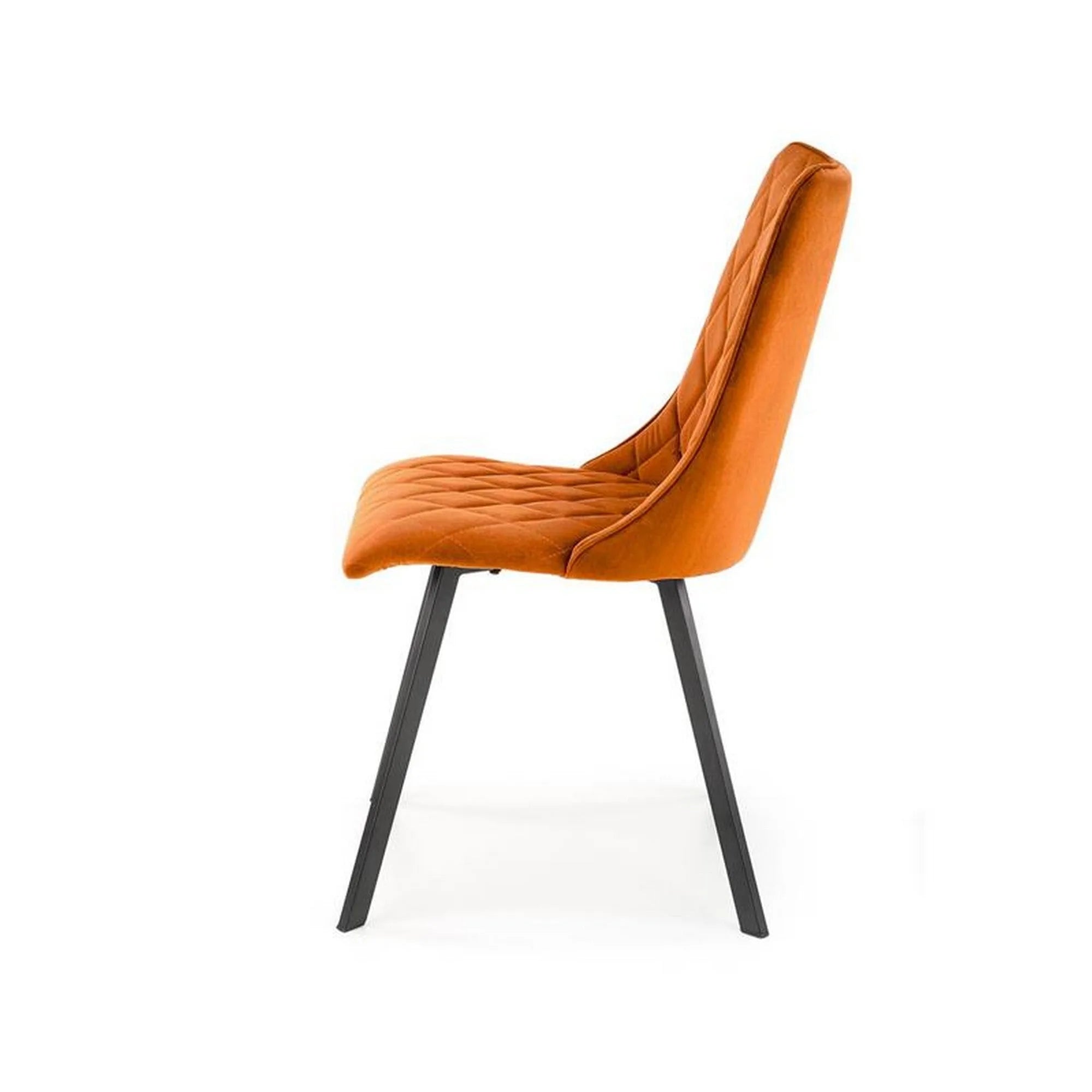 Scaun K450, caramiziu/negru, stofa catifelata/metal, 44x58x85 cm