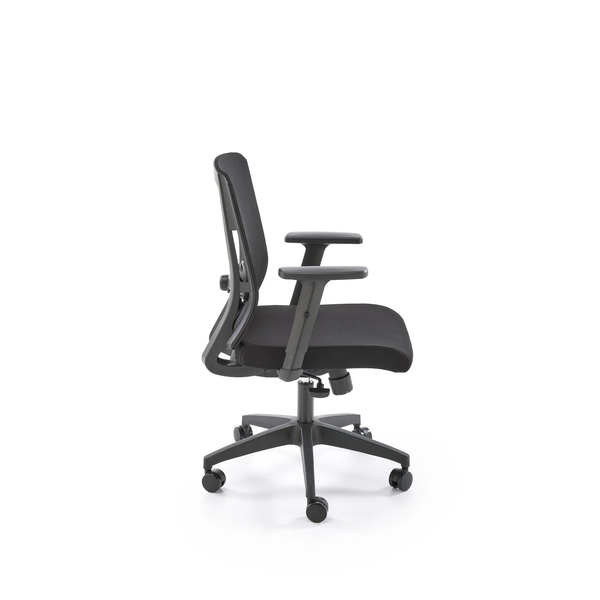 Scaun birou PAREDES, negru, stofa/plasa, 62x60x97/107 cm